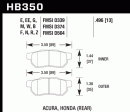 Hawk Black Brake Pads Acura Integra 1.7  1.8L (1990-2001) Rear Set HB350M.496 Online