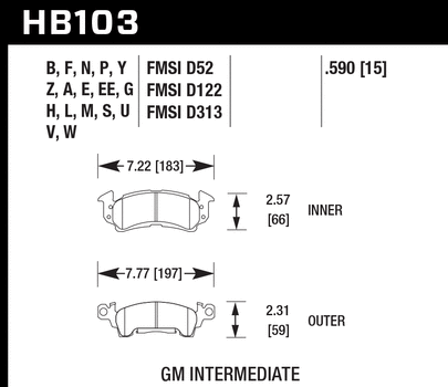 Hawk Blue 9012 Racing Brake Pads GMC R1500 (1987) Front Set HB103E.590 For Discount