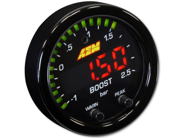 AEM X-Series Boost Pressure Gauge -30 inHg ~ 35 psi   -1 ~ 2.5 bar 30-0306 Online Sale