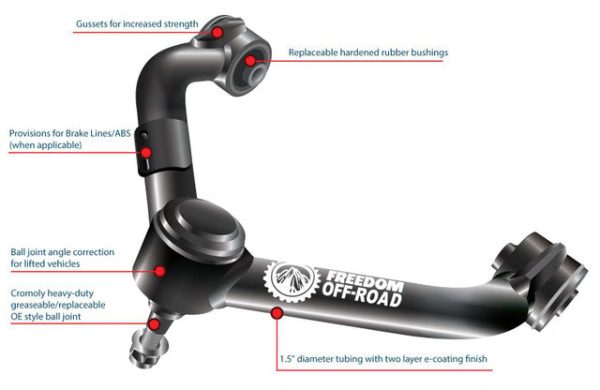 Freedom Offroad Control Arms Chevy Colorado Base Exc. ZR2 (15-20) 2-4  Lift  Front Upper Online