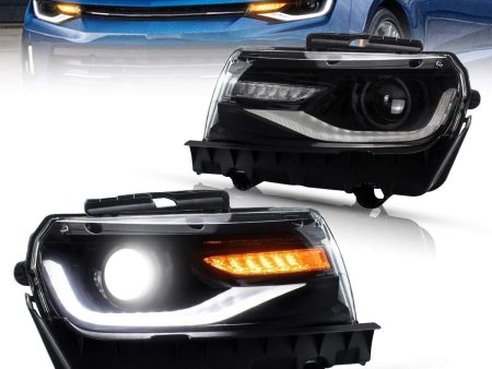 Auto Addict Projector Headlights Chevy Camaro (2014-2015) w  LED Day Running Light Supply