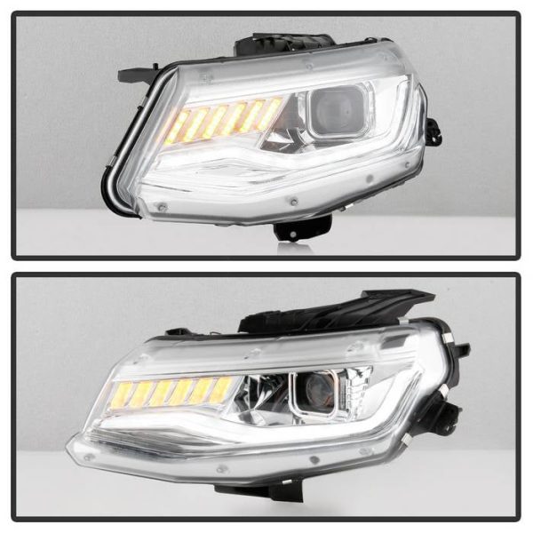 Auto Addict Projector Headlights Chevy Camaro (2016-2018) w  LED DRL & Sequential Turn Signal - Black or Chrome Housing Online now