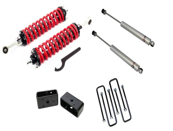 Freedom Offroad Lift Kits Toyota Tundra (07-21) 1-4  Adjustable Coilovers   3  Rear Lift Block & U-bolts   Rear Shocks Online