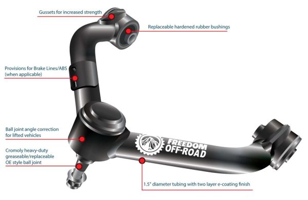 Freedom Offroad Control Arms Toyota Tacoma (05-23) 2-4  Lift  Front Upper Discount