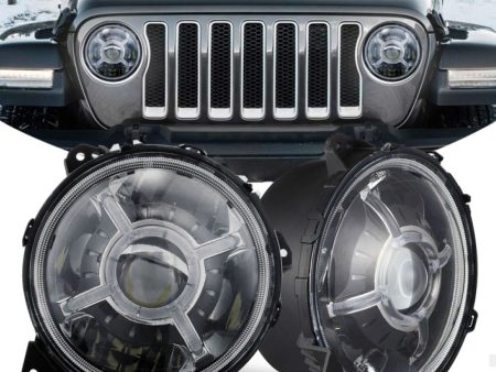 Race Sport RS LED Headlight Jeep Gladiator (18-23) Adjustable Angle Beam 108-Watt w  X-Halo DRL Discount