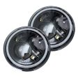 Race Sport RS Headlights Jeep Wrangler JK 2 Dr   4 Dr (07-16) [7in LED Projector Kit 4x10W] ColorSMART RGB Multi-Color Halo & Plug-&-Play H4 H L on Sale