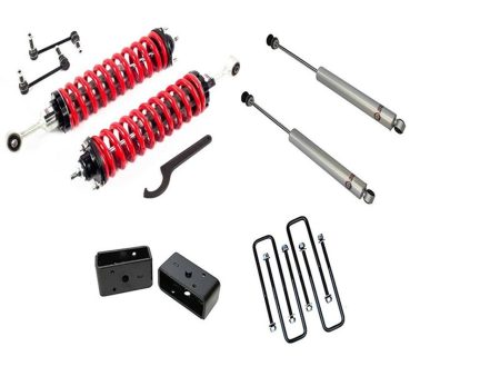 Freedom Offroad Lift Kits Toyota Tacoma (05-23) 2.5-5  Adjustable Coilovers   3  Rear Blocks w  U Bolts & Shocks Sale