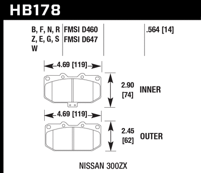 Hawk Blue 9012 Racing Brake Pads Nissan 300ZX Base 3.0L (1990-1996) Front Set HB178E.564 Hot on Sale