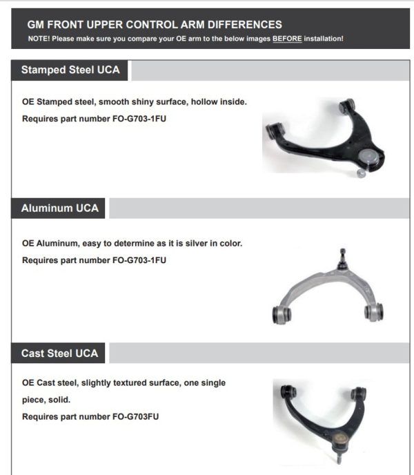 Freedom Offroad Control Arms Chevy Tahoe (07-20) 2-4  Lift  Front Upper Online