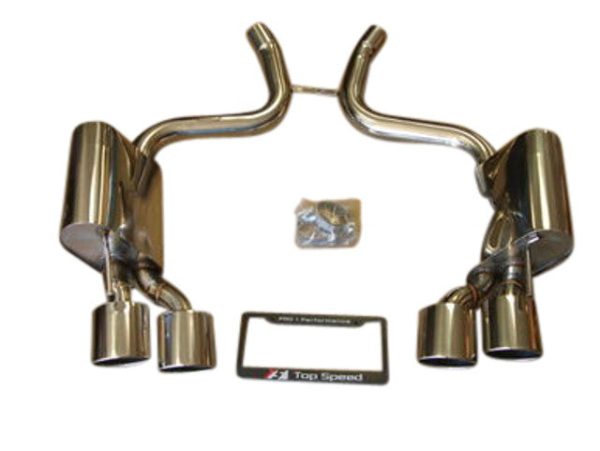 Top Speed Pro 1 Exhaust Mercedes R230 SL55 (02-08) SL63 AMG (09-12) Quad Stainless Tips Online now