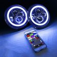 Race Sport RS Headlights Jeep Wrangler JK 2 Dr   4 Dr (07-16) [7in LED Projector Kit 4x10W] ColorSMART RGB Multi-Color Halo & Plug-&-Play H4 H L on Sale