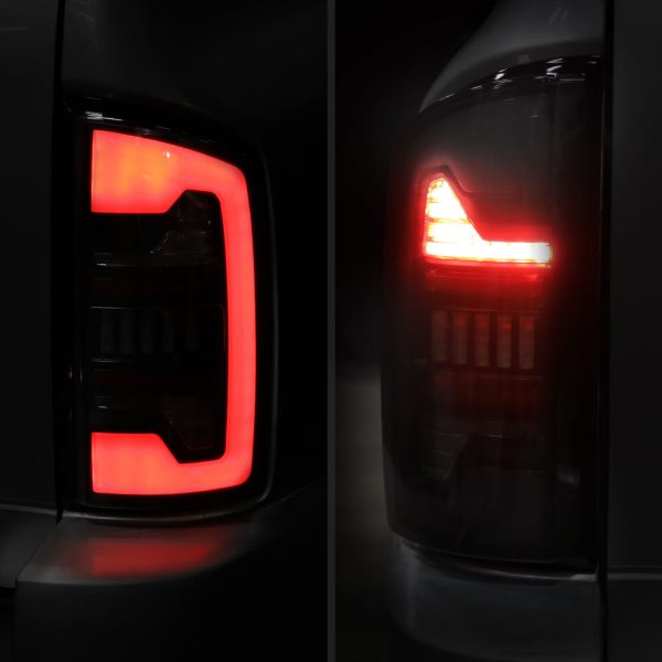 Spec-D LED Tail Lights Dodge Ram (02-06) Dynamic LED C Light Bar - Black   Chrome   Red For Sale