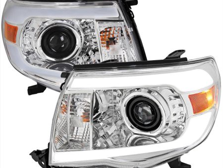 Spec-D Projector Headlights Toyota Tacoma (05-11) LED C-Bar DRL - Black or Chrome Online