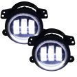 Race Sport RS 4  LED Fog Light Jeep Wrangler Unlimited 4 Dr (07-17) w  LED RGB White Halo Angle Eyes For Cheap