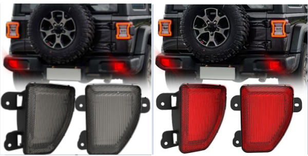 Race Sport RS LED Tail Light Jeep Gladiator (2018-2023) Back Bumper Backup w  Smoked Lens Sale