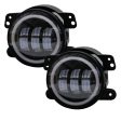 Race Sport RS 4  LED Fog Light Jeep Wrangler LJ Unlimited (04-06) w  LED RGB White Halo Angle Eyes Hot on Sale