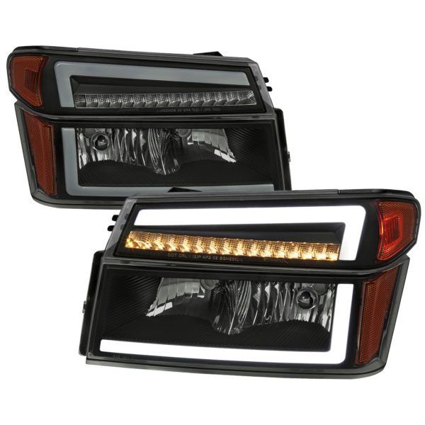 Spec-D OEM Replacement Headlights Colorado   Canyon (04-12) Sequential Turn Signal w  LED Bar For Sale